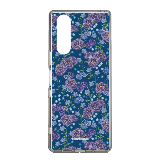スリムプロテクションケース［ 日比谷花壇 - FloralSymphony - ネイビー ］
