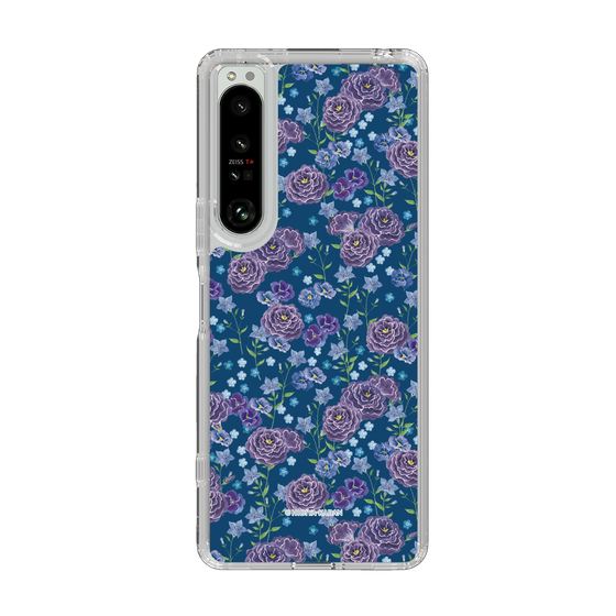 スリムプロテクションケース［ 日比谷花壇 - FloralSymphony - ネイビー ］