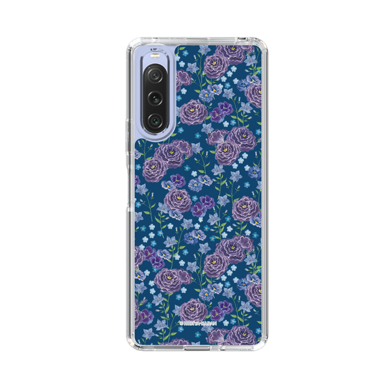 スリムプロテクションケース［ 日比谷花壇 - FloralSymphony - ネイビー ］