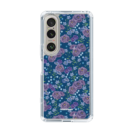 スリムプロテクションケース［ 日比谷花壇 - FloralSymphony - ネイビー ］