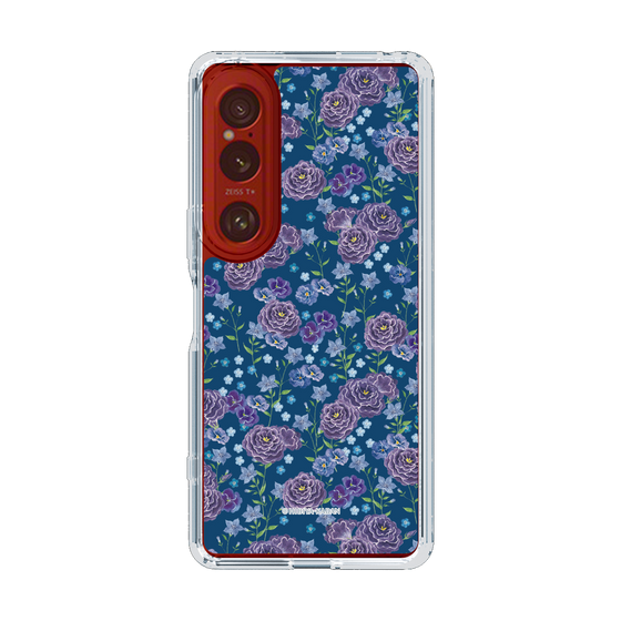 スリムプロテクションケース［ 日比谷花壇 - FloralSymphony - ネイビー ］
