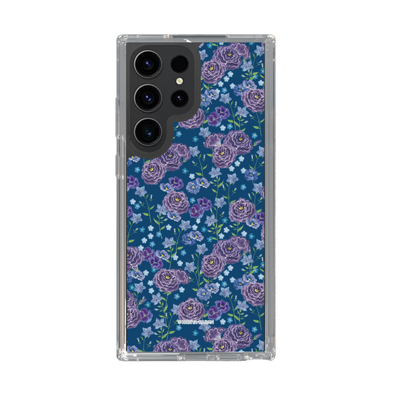 スリムプロテクションケース［ 日比谷花壇 - FloralSymphony - ネイビー ］