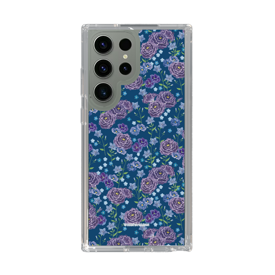 スリムプロテクションケース［ 日比谷花壇 - FloralSymphony - ネイビー ］