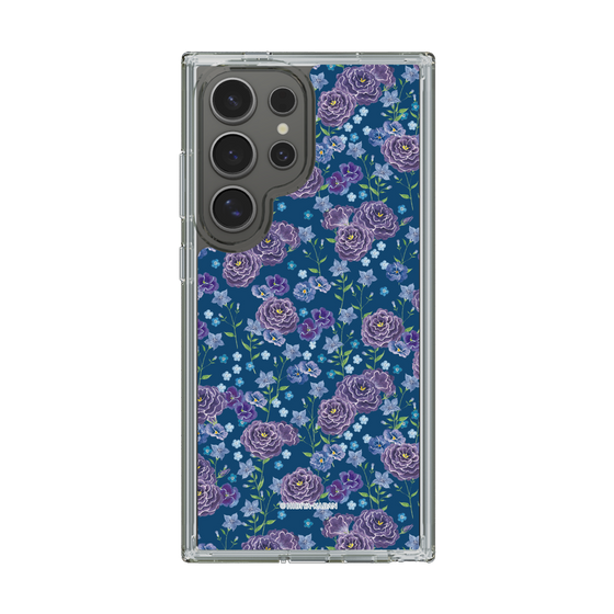 スリムプロテクションケース［ 日比谷花壇 - FloralSymphony - ネイビー ］