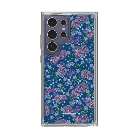 スリムプロテクションケース［ 日比谷花壇 - FloralSymphony - ネイビー ］