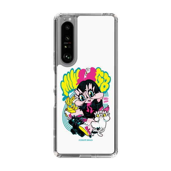 スリムプロテクションケース［ GRAPE BRAIN×MIW - グラフィック - ホワイト ］