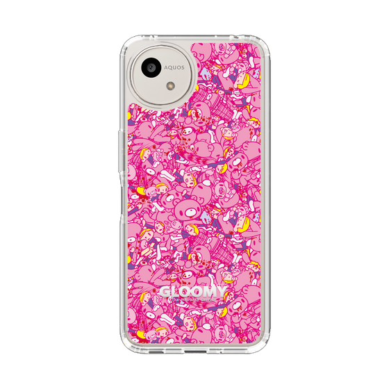 スリムプロテクションケース［ グルーミー - パターン - ピンク ］