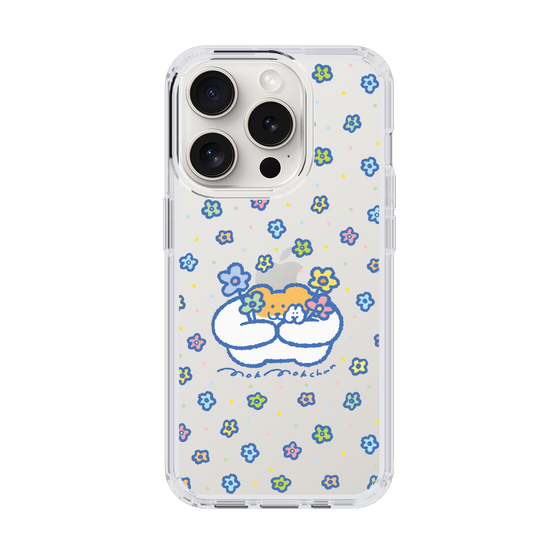 スリムプロテクションケース［ もくもくちゃん - フラワー ］