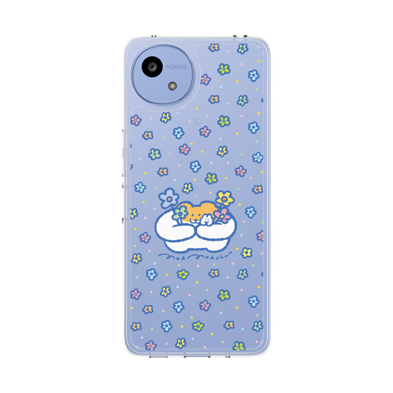 スリムプロテクションケース［ もくもくちゃん - フラワー ］