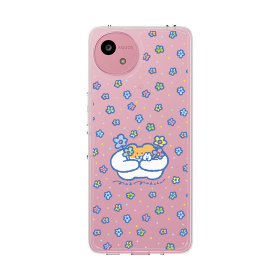 スリムプロテクションケース［ もくもくちゃん - フラワー ］