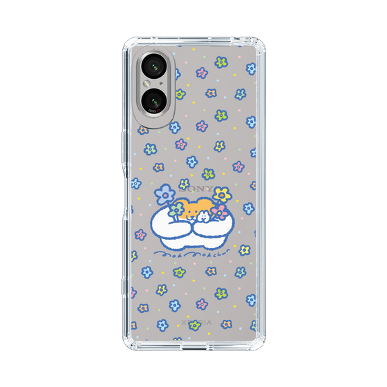 スリムプロテクションケース［ もくもくちゃん - フラワー ］