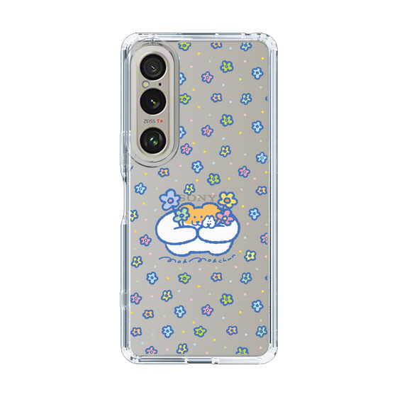 スリムプロテクションケース［ もくもくちゃん - フラワー ］