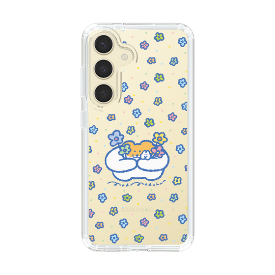 スリムプロテクションケース［ もくもくちゃん - フラワー ］