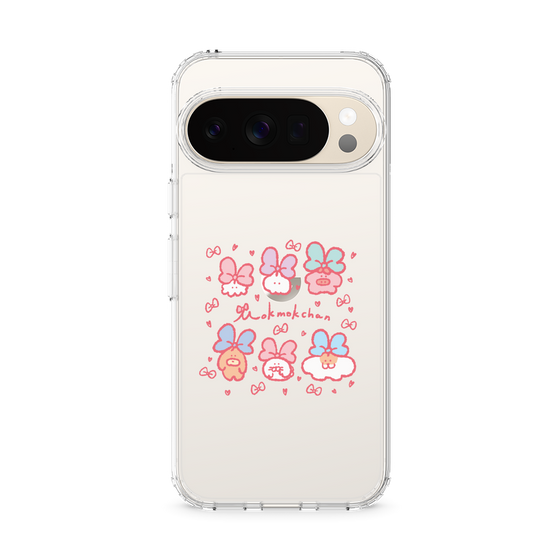 スリムプロテクションケース［ もくもくちゃん - リボン ］