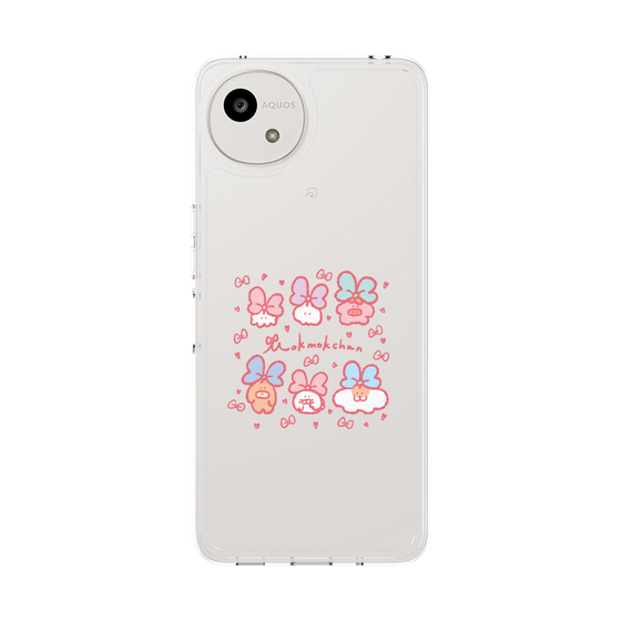 スリムプロテクションケース［ もくもくちゃん - リボン ］