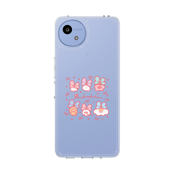 スリムプロテクションケース［ もくもくちゃん - リボン ］