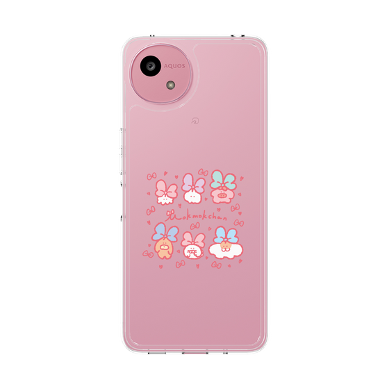 スリムプロテクションケース［ もくもくちゃん - リボン ］