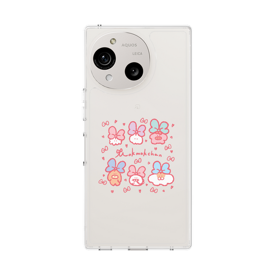 スリムプロテクションケース［ もくもくちゃん - リボン ］
