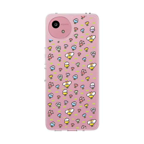 スリムプロテクションケース［ もくもくちゃん - フラワー - 総柄 ］