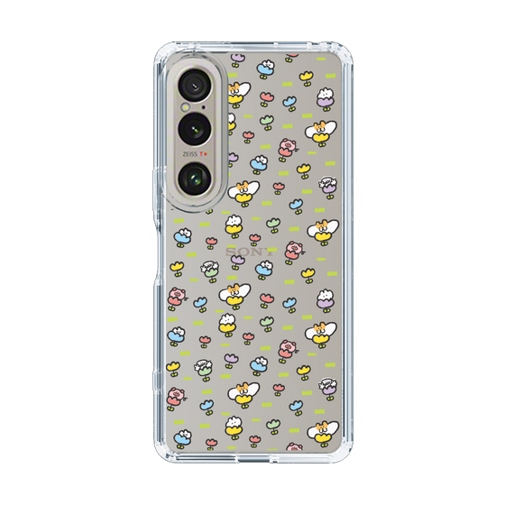 スリムプロテクションケース［ もくもくちゃん - フラワー - 総柄 ］