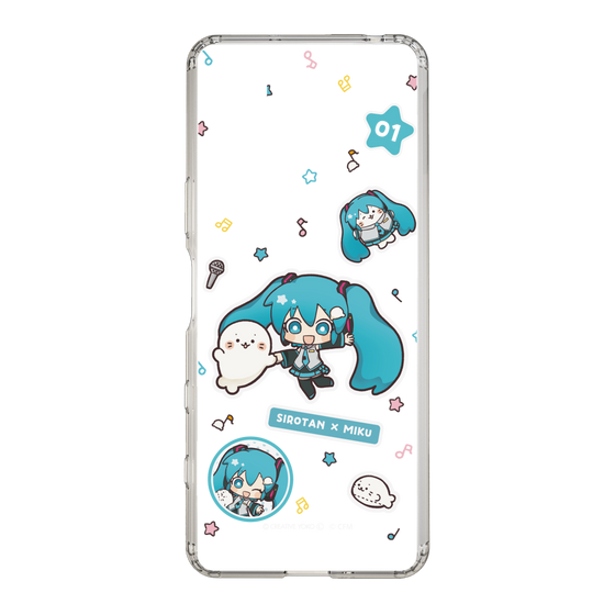 スリムプロテクションケース［ しろたん×初音ミク - ステッカー ］