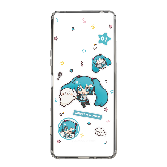 スリムプロテクションケース［ しろたん×初音ミク - ステッカー ］