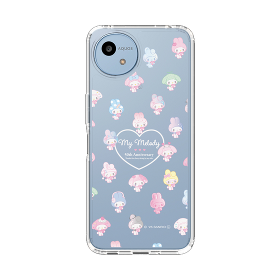 スリムプロテクションケース［ マイメロディ50周年・クロミ20周年 - マイメロディ - ガーリーポップハート総柄 ］