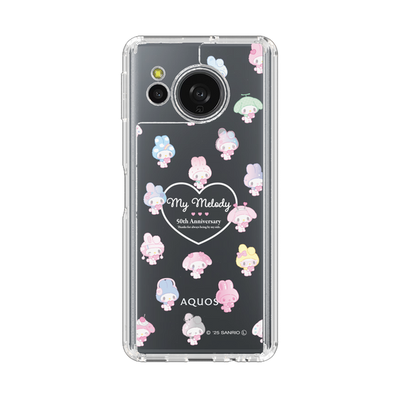 スリムプロテクションケース［ マイメロディ50周年・クロミ20周年 - マイメロディ - ガーリーポップハート総柄 ］