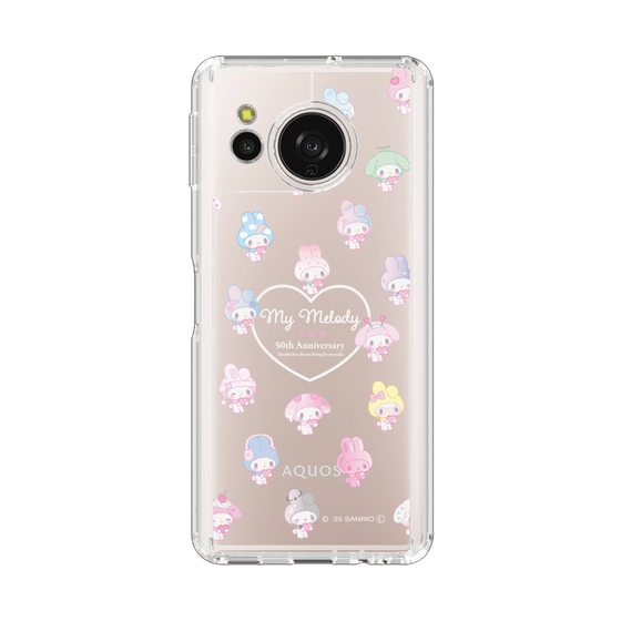 スリムプロテクションケース［ マイメロディ50周年・クロミ20周年 - マイメロディ - ガーリーポップハート総柄 ］
