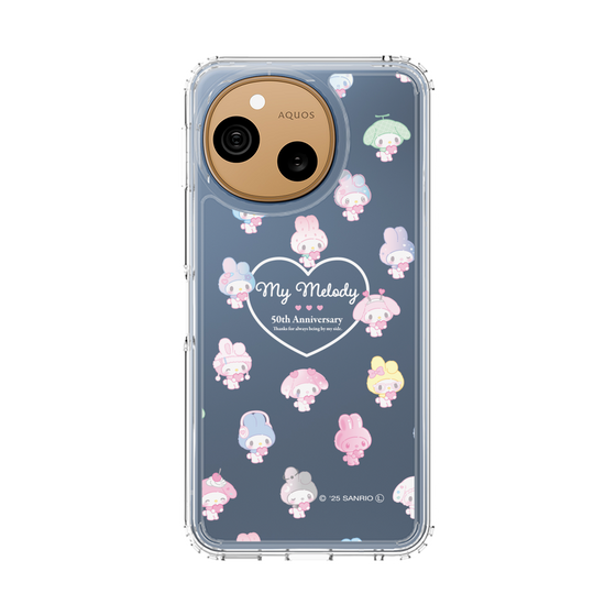 スリムプロテクションケース［ マイメロディ50周年・クロミ20周年 - マイメロディ - ガーリーポップハート総柄 ］