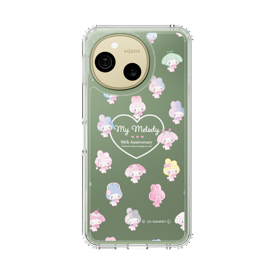 スリムプロテクションケース［ マイメロディ50周年・クロミ20周年 - マイメロディ - ガーリーポップハート総柄 ］