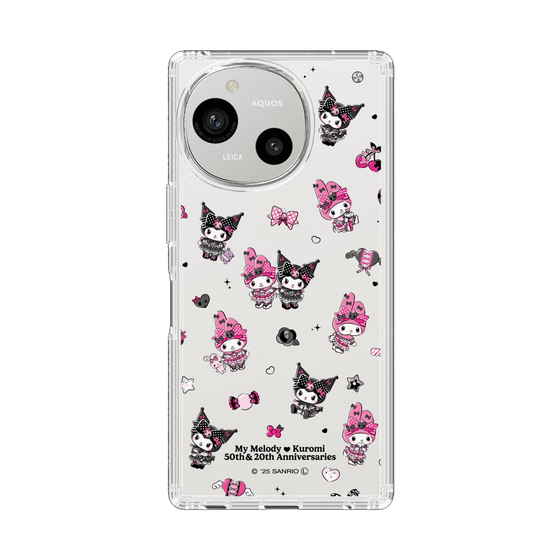 スリムプロテクションケース［ マイメロディ50周年・クロミ20周年 - ピンクブラックパーティ ］