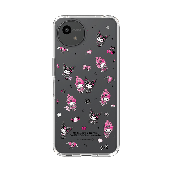 スリムプロテクションケース［ マイメロディ50周年・クロミ20周年 - ピンクブラックパーティ ］