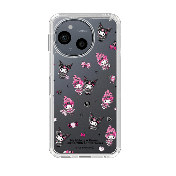 スリムプロテクションケース［ マイメロディ50周年・クロミ20周年 - ピンクブラックパーティ ］