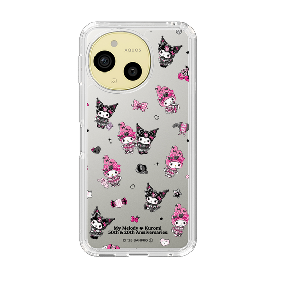 スリムプロテクションケース［ マイメロディ50周年・クロミ20周年 - ピンクブラックパーティ ］