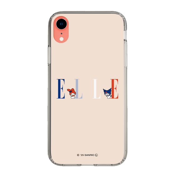 スリムプロテクションケース［ ELLE×マイメロディ＆クロミ - ロゴ - ベージュ ］