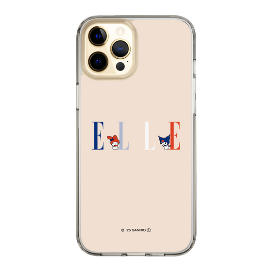 スリムプロテクションケース［ ELLE×マイメロディ＆クロミ - ロゴ - ベージュ ］
