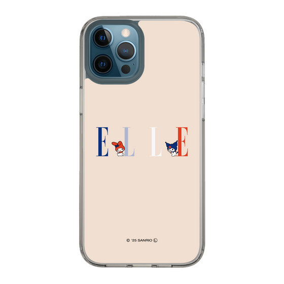 スリムプロテクションケース［ ELLE×マイメロディ＆クロミ - ロゴ - ベージュ ］