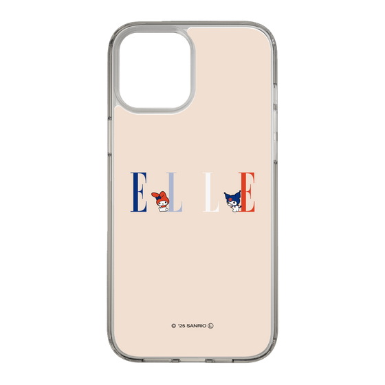 スリムプロテクションケース［ ELLE×マイメロディ＆クロミ - ロゴ - ベージュ ］