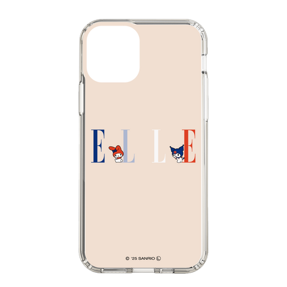 スリムプロテクションケース［ ELLE×マイメロディ＆クロミ - ロゴ - ベージュ ］