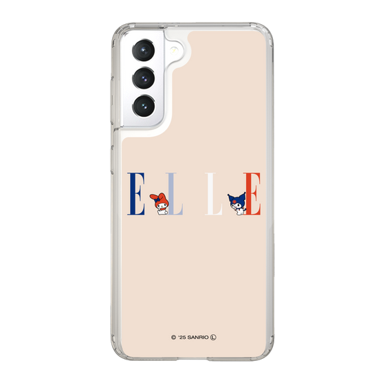 スリムプロテクションケース［ ELLE×マイメロディ＆クロミ - ロゴ - ベージュ ］