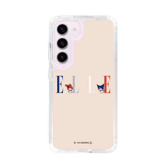 スリムプロテクションケース［ ELLE×マイメロディ＆クロミ - ロゴ - ベージュ ］