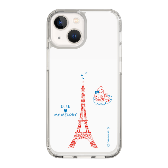 スリムプロテクションケース［ ELLE×マイメロディ＆クロミ - ハートのタワー - ホワイト ］