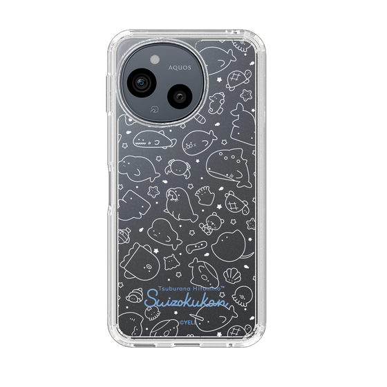 スリムプロテクションケース［ つぶらな瞳の仲間達 - つぶらな瞳の水族館 - 総柄1 ］