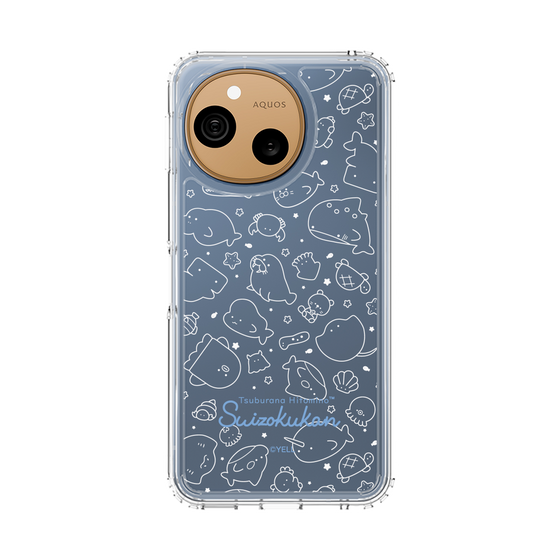 スリムプロテクションケース［ つぶらな瞳の仲間達 - つぶらな瞳の水族館 - 総柄1 ］