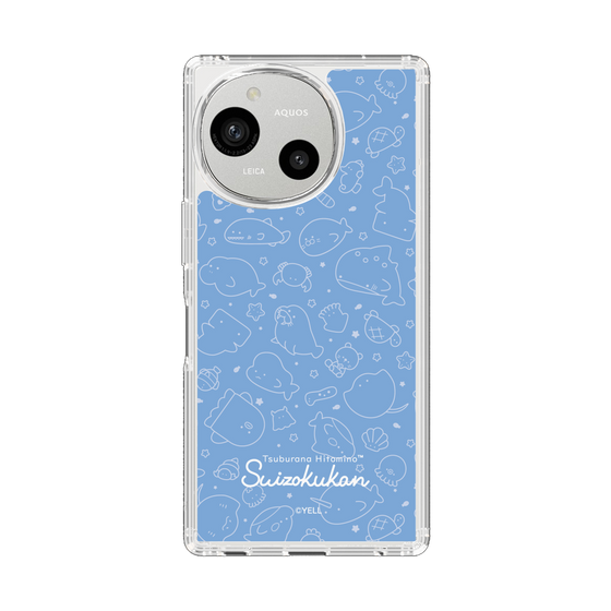 スリムプロテクションケース［ つぶらな瞳の仲間達 - つぶらな瞳の水族館 - 総柄2 ］