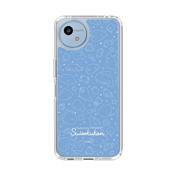 スリムプロテクションケース［ つぶらな瞳の仲間達 - つぶらな瞳の水族館 - 総柄2 ］