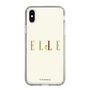 スリムプロテクションケース［ ELLE×ポムポムプリン - ロゴ - ベージュ ］