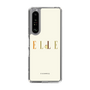 スリムプロテクションケース［ ELLE×ポムポムプリン - ロゴ - ベージュ ］