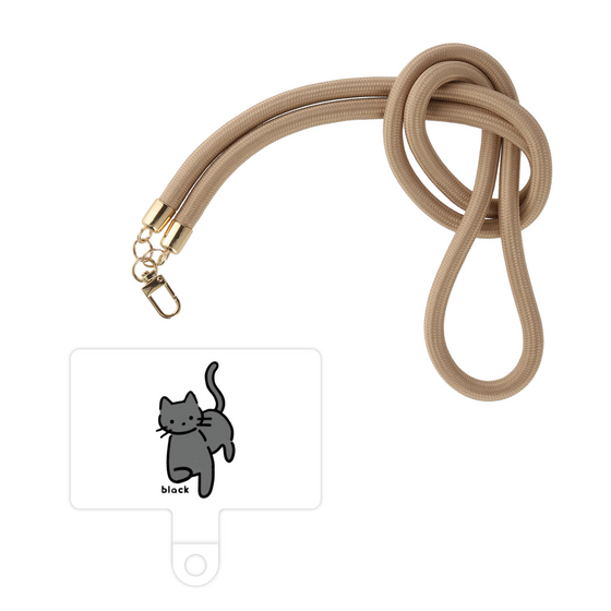 スマホショルダータグ［ オリジナル - CASEPLAYネコ - black ］